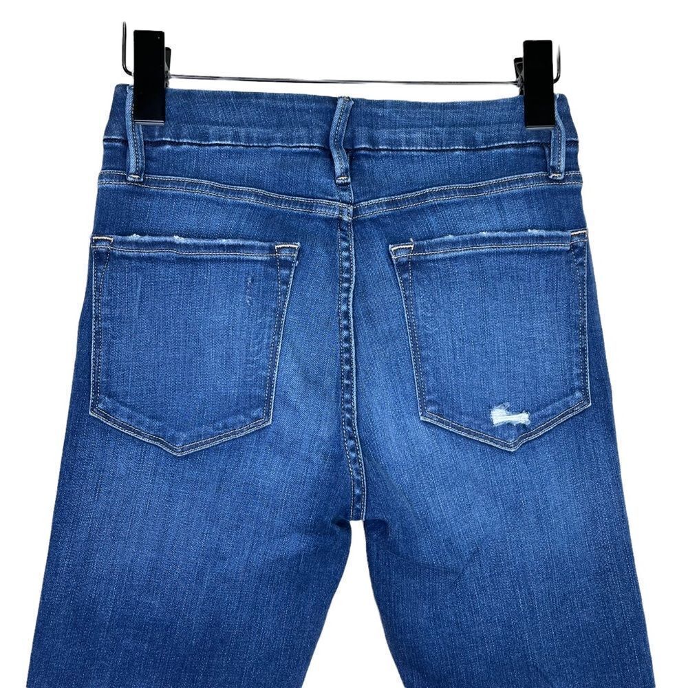 Frame Le Crop Mini Boot in Decades Blue Rips Size 26 - Picture 8 of 16